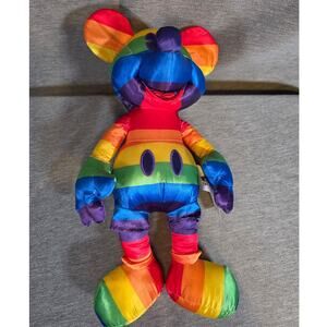 NWOT 16 " Disney Parks Rainbow Gay Pride Mickey Mouse Plush LGBTQ